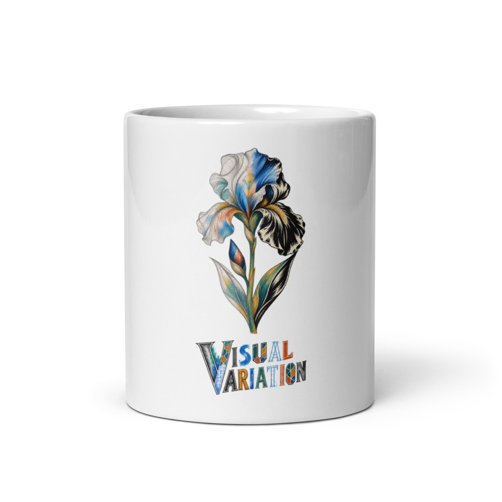 Iris on the White Glossy Mug 11 oz